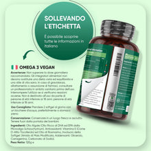 Carica l'immagine nel visualizzatore di Gallery, Omega 3 Vegan 90 Softgel, 2000mg, 600mg DHA, 300mg EPA, da Olio Algale