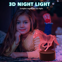 Carica l'immagine nel visualizzatore di Gallery, lampada cavallo,Luce Notturna Cavallo per Bambini, 3D cavalli Luce LED, Telecomando 16 Cambia Colore Dimmerabile, Regali