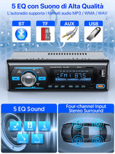 Carica l'immagine nel visualizzatore di Gallery, RDS Autoradio Bluetooth 5.0 Vivavoce, Chismos FM/AM Bluetooth Autoradio con telecomando, Supporto due USB/AUX in/SD/TF/WMA/WAV/MP3 Player, 1 DIN Stereo Radio 4x65W Supporto iOS Android
