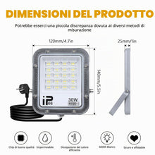 Carica l'immagine nel visualizzatore di Gallery, Willpower Faro LED Esterno 30W Faretti LED 6000K Bianco Con Spina