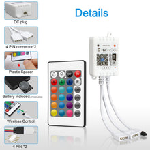 Carica l'immagine nel visualizzatore di Gallery, VIPMOON Controller Wifi Wireless Telecomando IR 12-24V a 24 Tasti 4Pin