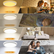 Carica l'immagine nel visualizzatore di Gallery, LEZOE Plafoniera LED Soffitto Dimmerabile con Telecomando, 18W 1800LM Lampada da Soffitto 3000K-6500K Plafoniera Bagno 2