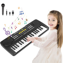 Carica l'immagine nel visualizzatore di Gallery, m zimoon Pianola Bambini 37 Tastiera Elettronica Musicale con Microfono, Pianola per Bambini Media Portatile Multifunzio