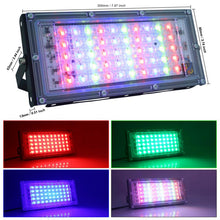 Carica l'immagine nel visualizzatore di Gallery, Luci di inondazione per esterni, confezione da 2, 50 W, 4800 lm, LED blu, IP66, impermeabili, per cortile, giardino, gar