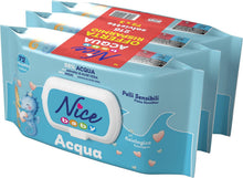 Carica l'immagine nel visualizzatore di Gallery, Nice Baby Acqua Salviette per Cambio Pannolino, con il 98% di Acqua ed Estratto di Aloe, Dermatologicamente Testate, Confezione da 72 Salviette