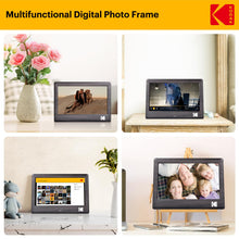 Carica l'immagine nel visualizzatore di Gallery, KODAK 7 pollici Cornice Digitale, cornice elettronica, schermo IPS, foto/musica/lettore video, calendario/allarme, supporto USB o scheda SD, rotazione automatica, con telecomando