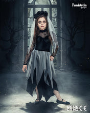 Carica l'immagine nel visualizzatore di Gallery, Funidelia Costume da sposa fantasma per bambina. Include Vestito e cerchietto per capelli con fiori e velo, taglia 13-15