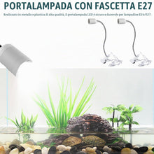Carica l'immagine nel visualizzatore di Gallery, Confezione da 2 Lampade a Pinza: Supporto per Lampada LED E27, Lampada a Pinza con Collo di Cigno e Interruttore, Lampad