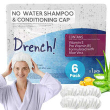 Carica l'immagine nel visualizzatore di Gallery, Drench! Medical Cuffia Shampoo Senza Acqua - 6 Unità - Shampoo Secco e Balsamo senza Risciacquo - Facile da Usare per An