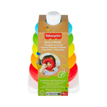 Carica l'immagine nel visualizzatore di Gallery, Fisher-Price - Piramide 5 Anelli, giocattolo classico per neonati con anelli impilabili, realizzato in materiali vegetali, giocattolo per bambini, 6+ mesi, HPY92