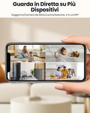 Carica l'immagine nel visualizzatore di Gallery, ieGeek 2K Telecamera WiFi Interno Supporta 2,4/5GHz, 3MP Videocamera Sorveglianza Esterno con Tracciamento Automatico e Rotazione a 360°, Visione Notturna, Audio Bidirezionale,Funziona con Alexa, SC1