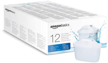 Carica l'immagine nel visualizzatore di Gallery, Amazon Basics Filtri per acqua, confezione da 12, adatto e compatibile con tutte le caraffe BRITA, incluse le caraffe PerfectFit e Amazon Basic