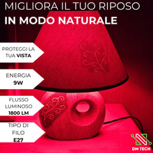 Carica l'immagine nel visualizzatore di Gallery, DM TECH Lampadina Rossa LED E27 Luce Notturna Dormire Senza Luce Blu Relax Sonno Riposo Melatonina Illuminazione Calda A