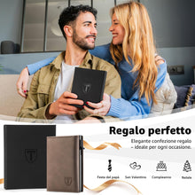 Carica l'immagine nel visualizzatore di Gallery, Tomylv Portafoglio Uomo, RFID Magnetica Portafoglio Uomo Slim, Porta Carte di Credito Uomo - ID Window, Tasca portamonete con cerniera, Scomparto per Banconota - Marrone