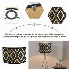 Carica l'immagine nel visualizzatore di Gallery, Paralume Vintage E27 Nero per Lampada da Terra e Sospensioni - Applique Decorativo per Camera da Letto, Studio e Sala da