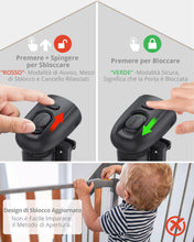 Carica l'immagine nel visualizzatore di Gallery, HOMGEN Cancelletto per Bambini Estensibile 0-180cm Cancello per Scale Retrattile Durevole Alto 86 cm Cancello Retrattile per Bambini Cancelletto di Sicurezza per Cani Cancello Retrattile Antistrappo
