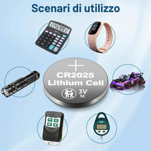 Carica l'immagine nel visualizzatore di Gallery, CR2025 Batteria a bottone al litio, 60 pezzi, 3 V, prestazione a lunga durata, per chiavette auto, bilance, piccoli disp
