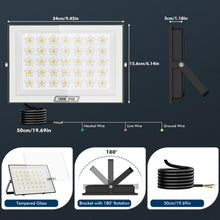 Carica l'immagine nel visualizzatore di Gallery, 100W Faretto LED per esterni, 10000LM super luminoso, Faretto per esterni bianco freddo 6500K, impermeabile IP66 per cor