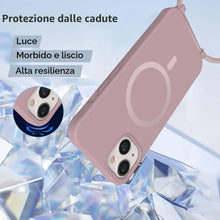 Carica l'immagine nel visualizzatore di Gallery, AOMYKE Magnetica Cover per iPhone 13 / iPhone 14 con Cordino, [Compatibile con MagSafe] Custodia con Laccio Collana Trac