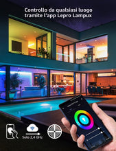 Carica l'immagine nel visualizzatore di Gallery, Lepro Striscia LED RGB Smart 5M Impermeabile, Strisce LED da Esterno WiFi con Telecomando e Controller, Compatibile con 