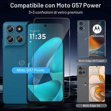 Carica l'immagine nel visualizzatore di Gallery, Pellicola Vetro Temperato per Motorola Moto G57/G57 Power/G67 Power con Protezione Lente Pellicola Fotocamera, Durezza 9
