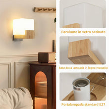 Carica l'immagine nel visualizzatore di Gallery, Osairous Applique da Parete per Interni E27, Lampada da Parete Creativa, Lampada da Parete per Interni in Legno Adatta p