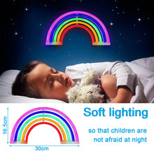 Carica l'immagine nel visualizzatore di Gallery, Amzeeniu Luci al Neon Led Arcobaleno Night Lights Mood Lights Insegne Luci luce Decorazione luminose Neon Signs Batteria