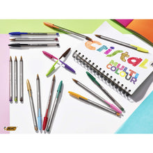 Carica l&#39;immagine nel visualizzatore di Gallery, BIC Cristal Multicolour, Penne a Sfera Colorate, Punta Larga 1.6mm, Set Scrittura 15 Unità, Cancelleria Scuola e Ufficio