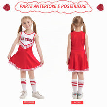 Carica l'immagine nel visualizzatore di Gallery, DAZZTIME Disfraz de Animadora para Mujer,Disfraz de Animadora para Niñas-120 Cm,Uniforme de Cheerleader con Pompones y C