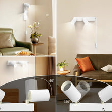 Carica l'immagine nel visualizzatore di Gallery, Applique da Parete con Spina e Cavo 2 Luci GU10 Interno, Bianco