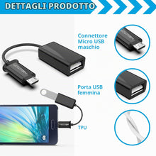 Carica l'immagine nel visualizzatore di Gallery, N NEWTOP Cavo Adattatore AD09 OTG USB 2.0 Femmina a Micro USB USB-A Maschio Adatta Convertitore Compatibile con Android 