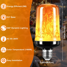 Carica l'immagine nel visualizzatore di Gallery, Confezione da 2 lampadine E27 con effetto luce tremolante, 3 W, 4 modalità di illuminazione, effetto fiamma, luce tremol