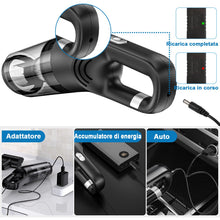 Carica l'immagine nel visualizzatore di Gallery, Czemo Aspirabriciole Senza Fili Potente 9000pa 120W Aspirapolvere Auto, Mini Aspirapolvere Portatile per Auto Ricaricabile Aspira Briciole USB Aspirapolvere a Mano per Casa Auto Ufficio