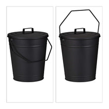 Carica l'immagine nel visualizzatore di Gallery, Relaxdays Secchio per Cenere con Coperchio, per Raffreddare &amp; Trasportare Carbone Bollente, Camino &amp; Stufa, 12 l, Nero