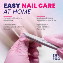Carica l&#39;immagine nel visualizzatore di Gallery, PORTENTUM Lime per unghie 100 180 set di 16, lima per unghie 100/180 a doppia faccia lavabile, lima per unghie professionale ideale per gel e acrilico, adatto per uso in salone e a casa