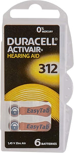 Duracell 312 Marrone, Batterie per Apparecchi Acustici con Easy 60