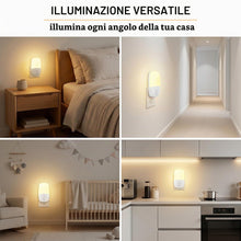 Carica l'immagine nel visualizzatore di Gallery, [1 Pezzi] Luce Notturna con Sensore Crepuscolare, 5 Livelli di Luminosità Regolabili, ON/OFF/AUTO Modalità, 3000K Bianco
