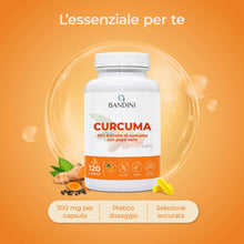 Carica l'immagine nel visualizzatore di Gallery, Bandini® Curcuma 120 capsule/4 mesi di fornitura | 700 mg per capsula
