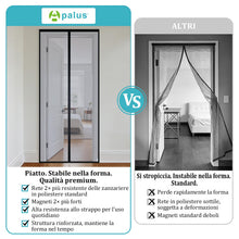 Carica l'immagine nel visualizzatore di Gallery, Apalus VP Zanzariera Magnetica per Porta Balcone 120×240 cm, 2× più resistente del modello Classico, anti-graffio per ga
