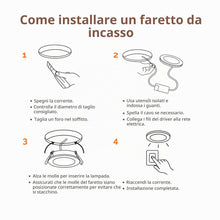 Carica l'immagine nel visualizzatore di Gallery, JANDEI – Confezione da 5 faretti LED da incasso rotondi, 18W, 1500 lumen, extrapiatti 13 mm, foro di montaggio Ø200-205 