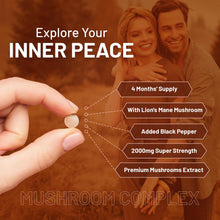 Carica l'immagine nel visualizzatore di Gallery, Advanced Mushroom Complex 2000mg | Una super miscela di 6 funghi con criniera di leone, chaga, cordyceps, shiitake, reis