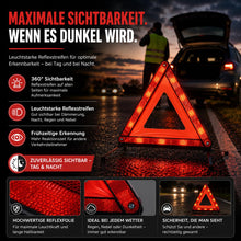 Carica l'immagine nel visualizzatore di Gallery, Triangolo d’Emergenza 2027 ECE R27 – Segnale Riflettente per Auto e Veicoli – Accessorio Obbligatorio StVO per Guasti, P