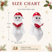 Carica l'immagine nel visualizzatore di Gallery, ACTOYS Lampada Fantasma LED 3D per Halloween, Luce Notturna da Lettura (Grande con cappello rosso)