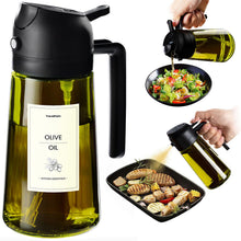 Carica l'immagine nel visualizzatore di Gallery, TrendPlain Spruzzino Olio per Friggitrice Aria 470ml, Dosatore Olio 2 in 1, Oliera Spray per Cucina, Insalata e Aceto, A