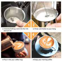 Carica l'immagine nel visualizzatore di Gallery, Philorn Montalatte Elettrico Frullino Montalatte Portatile a Doppia Frusta, Milk Frother Ricaricabile Usb a 3 Velocità, Montalatte Manuale Per Latte/Cappuccino/Caffè/Montalatte