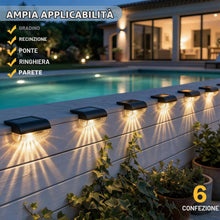 Carica l'immagine nel visualizzatore di Gallery, Bigzom Applique Solare Esterno, 6 Pezzi Lampade Solari per Recinzione IP65 Impermeabili, Lampade Solari per Esterno, Ter