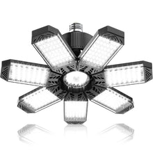 Carica l'immagine nel visualizzatore di Gallery, Lampada da Garage LED 200W, 20000LM Plafoniere LED a Soffitto Garage Deformabile con 7+1 Pannelli Regolabili 6500K Luce 