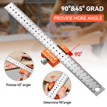 Carica l'immagine nel visualizzatore di Gallery, Righello Falegname, Preciva Carpentiere Posizionamento, Steel Ruler, Righellidi Misurazione Dell'angolo, Righello di Mis