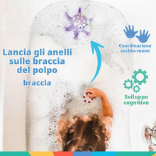 Carica l'immagine nel visualizzatore di Gallery, Nuby Polpo Galleggiante Interattivo, Gioco Bagnetto, 3 Anelli, 18+ Mesi