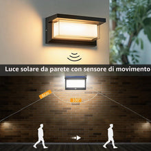 Carica l'immagine nel visualizzatore di Gallery, Gerbala Luci Solari Esterno, IP65 Impermeabile Moderno Lampade Esterno, 6000K Luci da Esterno Parete con Sensore di Movi